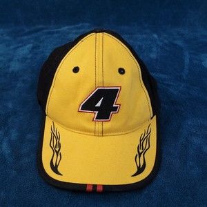 KEVIN HARVICK Hat #4 Nascar Trucker Adjustable h3 sportsgear Cap Yellow Flames